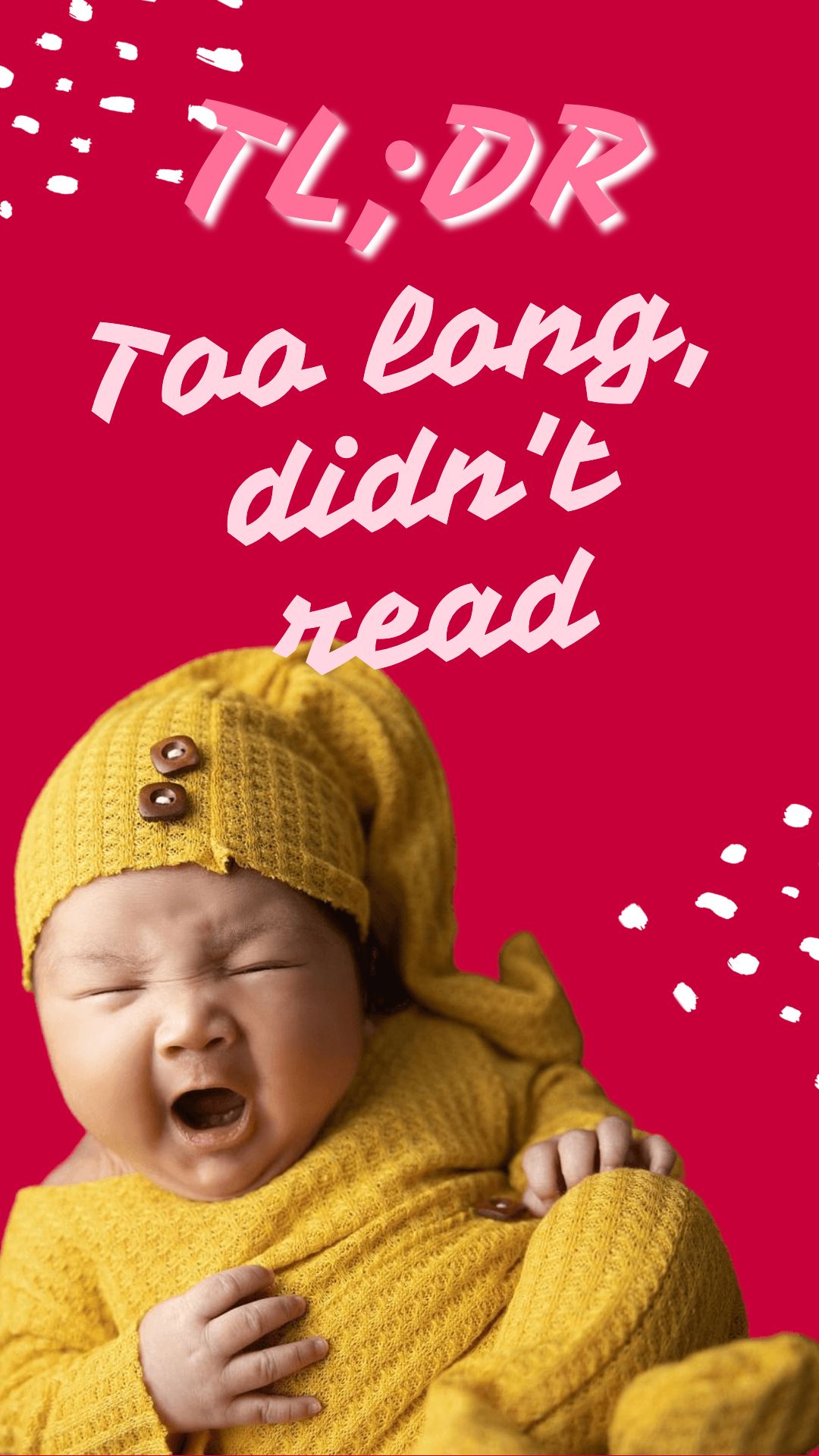 too long didn't read summary of contents of post or page