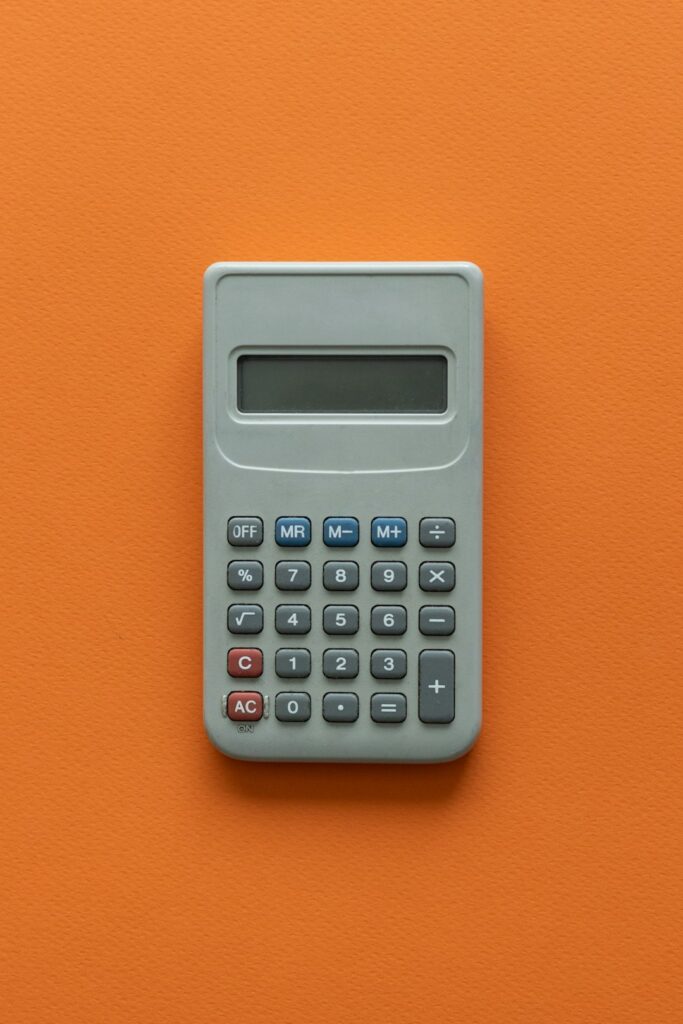 a calculator on a table
